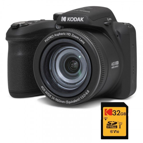 Kodak Pack Pixpro Astro Zoom AZ405 Cámara Bridge 20MP Negra + Tarjeta Ultra High Speed U1 32GB SDHC