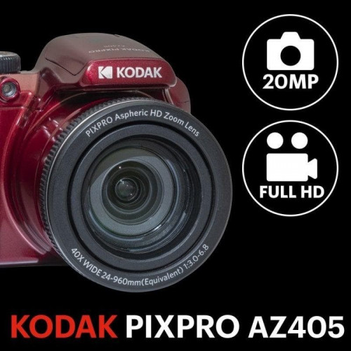 Kodak Pixpro Astro Zoom AZ405 Cámara Bridge 20MP Roja