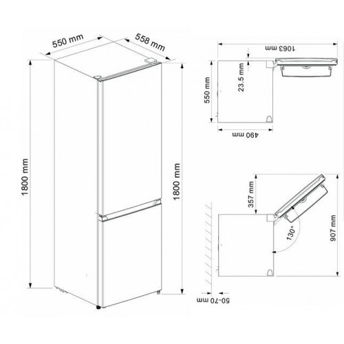KROMSLINE KC-CI-1800-1-W BLANCO - Frigorífico Combi CICLICO