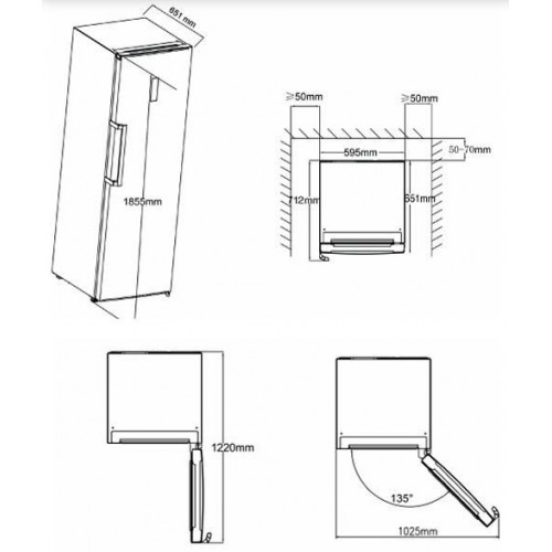 KROMSLINE KCOL-185-NF-DIX INOX - Nevera Una Puerta NO FROST