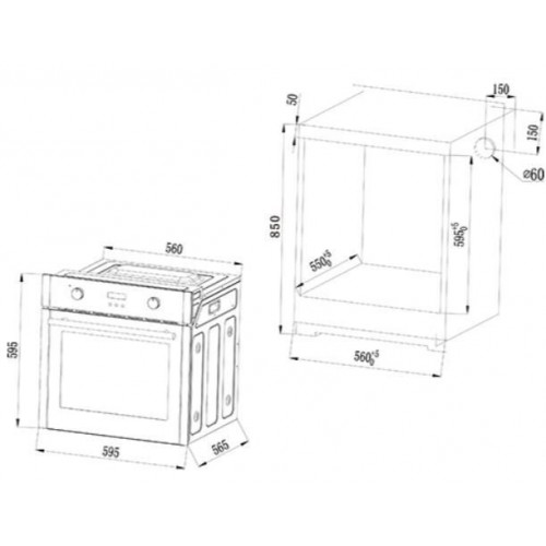 KROMSLINE KHCR-105-BK-S Cristal Negro - Horno Convencional 70L
