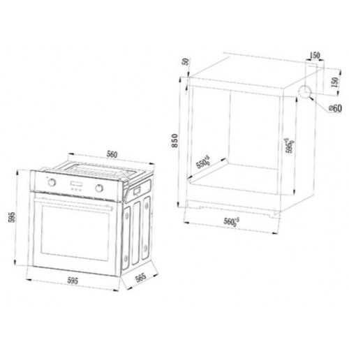 KROMSLINE KHI-405-G Inox - Horno Convencional 70L