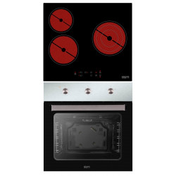 KROMSLINE KV-3F-RA-25+KHI-405-G - Conjunto Vitrocerámica Eléctrica + Horno INOX