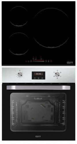 KROMSLINE KVI-32-B-60 + KHI-305-D-G - Conjunto Vitrocerámica de Inducción + Horno INOX