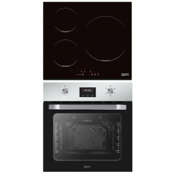 KROMSLINE KVI-3FI-B3 + KHI-305-D-G - Conjunto Vitrocerámica de Inducción + Horno INOX