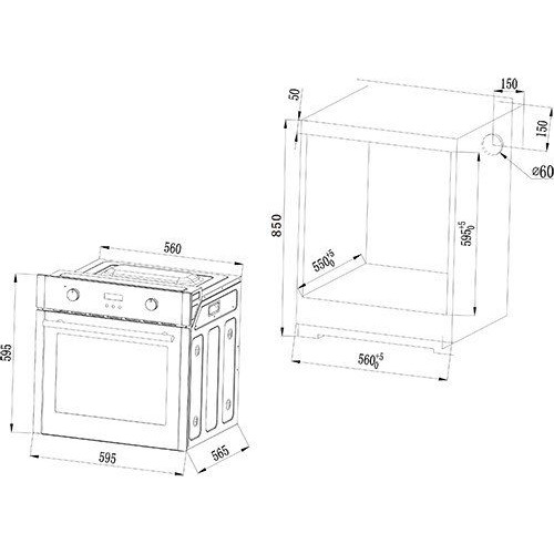 KROMSLINE KVI-3FI-B3 + KHI-305-D-G - Conjunto Vitrocerámica de Inducción + Horno INOX