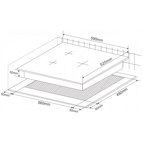 KROMSLINE KVI-3FI-B3 + KHI-405-G - Conjunto Vitrocerámica de Inducción + Horno INOX