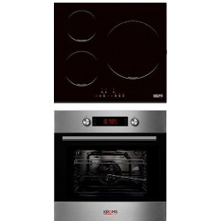 KROMSLINE KVI-3FI-B3 + KHM-900-D-IX-G - Conjunto Vitrocerámica de Inducción + Horno INOX