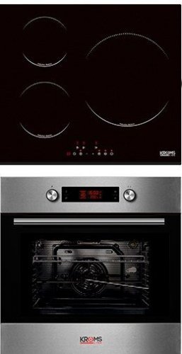 KROMSLINE KVI-3FI-B3 + KHM-900-D-IX-G - Conjunto Vitrocerámica de Inducción + Horno INOX