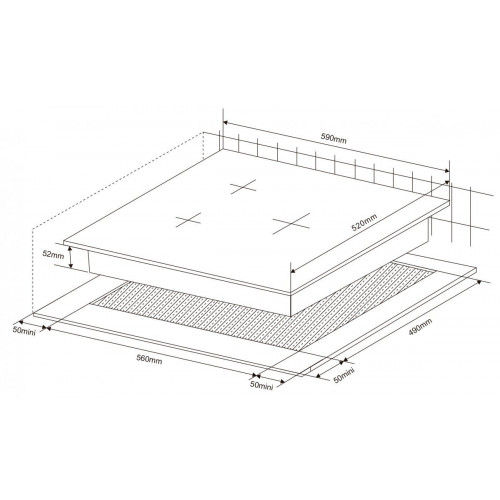 KROMSLINE KVI-3FI-B3 + KHM-900-D-IX-G - Conjunto Vitrocerámica de Inducción + Horno INOX