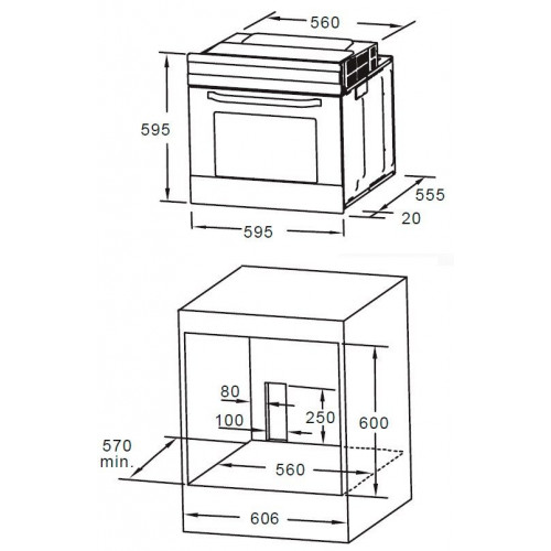 KROMSLINE KVI-3FI-B3 + KHM-900-D-IX-G - Conjunto Vitrocerámica de Inducción + Horno INOX
