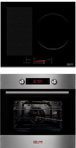 KROMSLINE KVMX-BS-BK+ KHM-900-D-IX-G - Conjunto Vitrocerámica de Inducción + Horno INOX