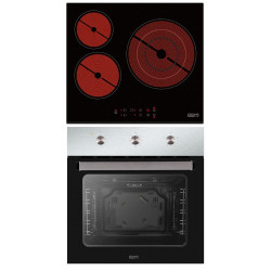 KROMSLINE KVR-3FR-B3 + KHI-400-S - Conjunto Vitrocerámica Eléctrica + Horno INOX