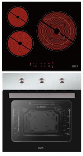 KROMSLINE KVR-3FR-B3 + KHI-400-S - Conjunto Vitrocerámica Eléctrica + Horno INOX