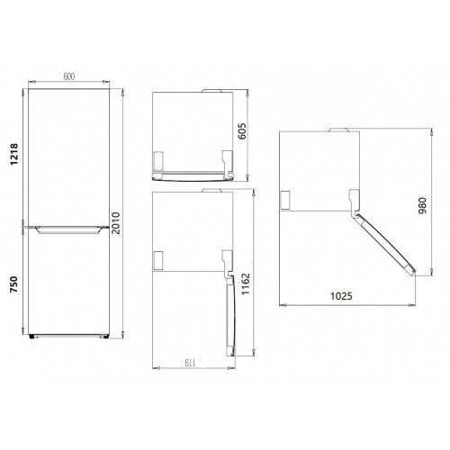 KROMSLINE SKC2060IX INOX - Frigorífico Combi No Frost