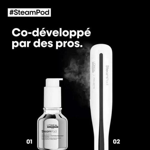L'Oreal Professionnel Pack de 3 Steampod con Plancha a Vapor y Aceite Absolut Repair