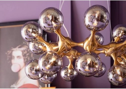 Lámpara Atomic Balls plata Ø74cm