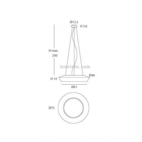 Lámpara colgante circular de cuerda personalizable 75Cm Banyo 3xE27