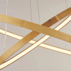 Lámpara de araña moderna marrón acero madera oro LED 6,25W 2700K