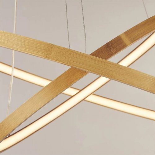Lámpara de araña moderna marrón acero madera oro LED 6,25W 2700K