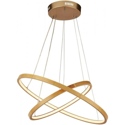 Lámpara de araña moderna marrón acero madera oro LED 6,25W 2700K