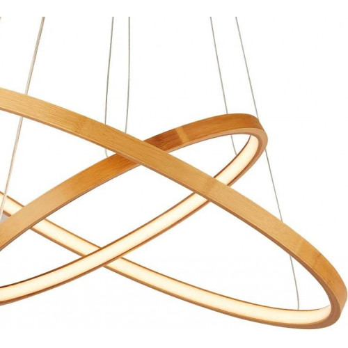 Lámpara de araña moderna marrón acero madera oro LED 6,25W 2700K