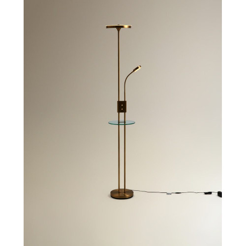 Lámpara de pie con lector LED integrado Galena EuroVolter Oro