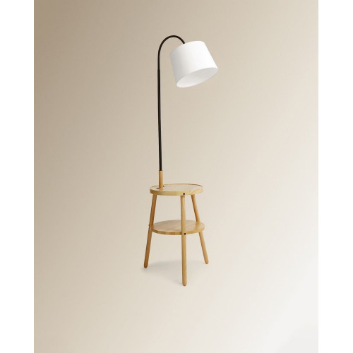 Lámpara de pie con mesa incorporada Pisano EuroVolter Natural