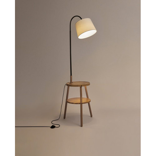 Lámpara de pie con mesa incorporada Pisano EuroVolter Natural