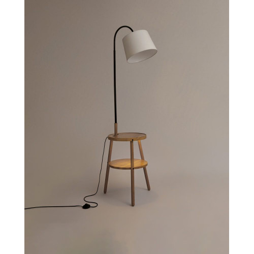 Lámpara de pie con mesa incorporada Pisano EuroVolter Natural
