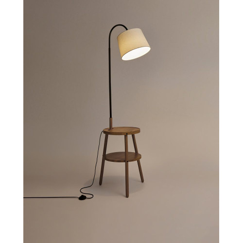 Lámpara de pie con mesa incorporada Pisano EuroVolter Natural