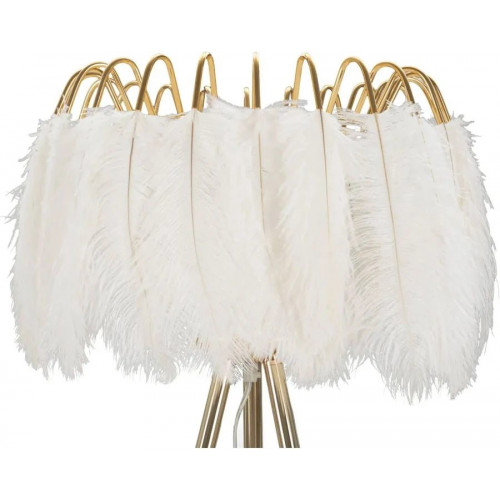 Lámpara de pie con soporte de plumas