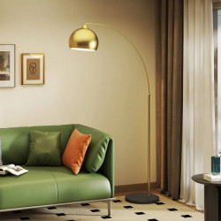 Lámpara de pie de arco ajustable de estilo vintage con base de mármol,bombilla e27 de 40 w,dimensiones 100-115 cm x 30 cm