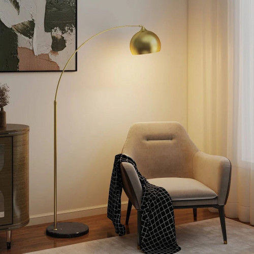 Lámpara de pie de arco ajustable de estilo vintage con base de mármol,bombilla e27 de 40 w,dimensiones 100-115 cm x 30 cm