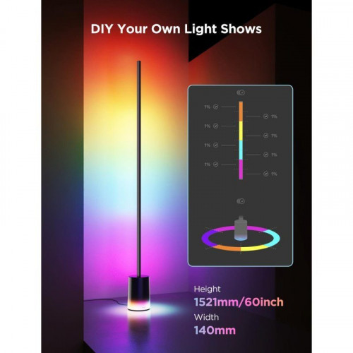 Lámpara de pie inteligente Govee H607C Bluetooth 1725 lm RGB Negro Alexa/Google