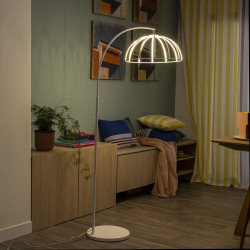 Lámpara de pie LED blanca Nilda Inspire luz regulable 177 cm alto