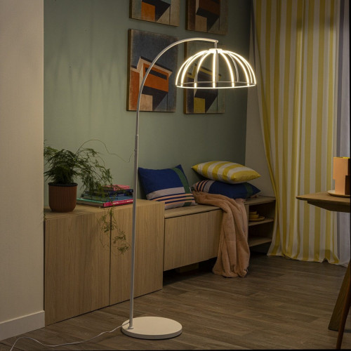 Lámpara de pie LED blanca Nilda Inspire luz regulable 177 cm alto
