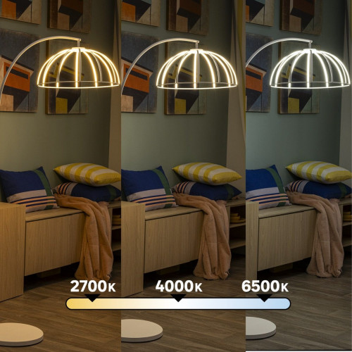 Lámpara de pie LED blanca Nilda Inspire luz regulable 177 cm alto