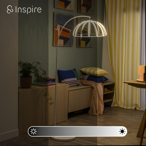 Lámpara de pie LED blanca Nilda Inspire luz regulable 177 cm alto