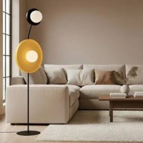 Lámpara de pie novara negro+naranja