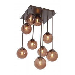 Lámpara de techo de diseño bronce con cristal