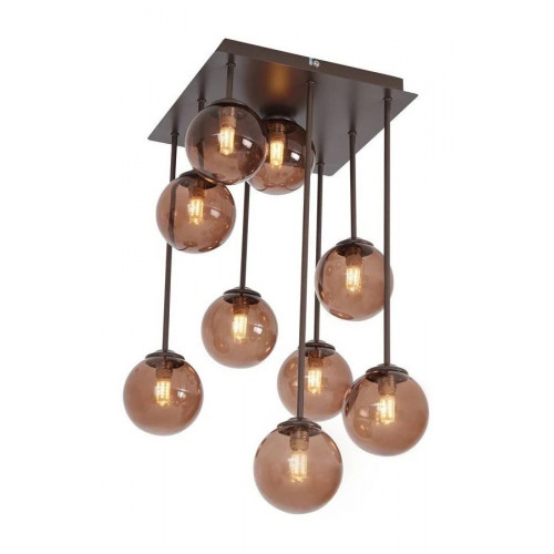 Lámpara de techo de diseño bronce con cristal