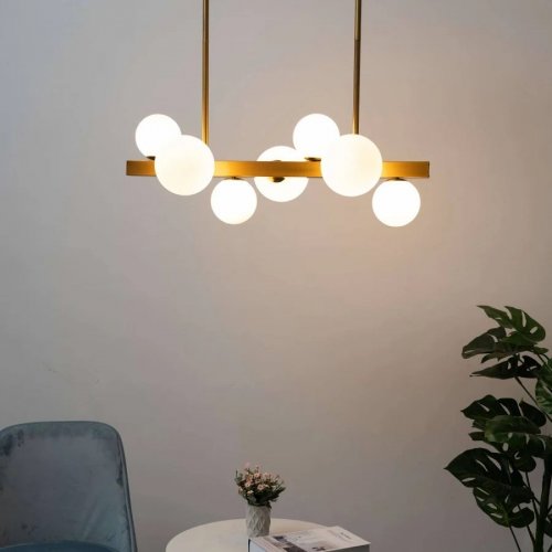 Lámpara de techo metal y vidrio 90 cm