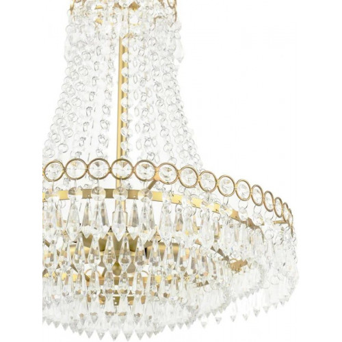 Lámpara techo Enid 5 luces latón mate y cristal Laura Ashley