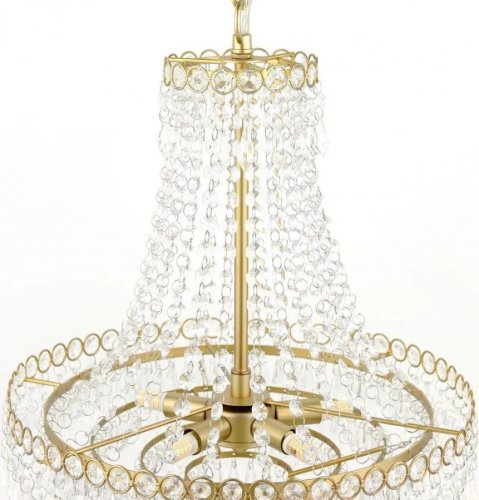 Lámpara techo Enid 5 luces latón mate y cristal Laura Ashley