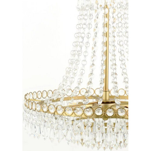 Lámpara techo Enid 5 luces latón mate y cristal Laura Ashley