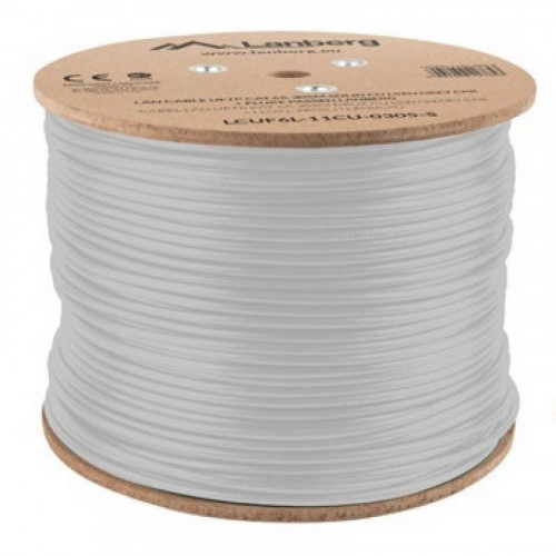 Lanberg Bobina de Cable LAN FTP CAT.6A Fluke Passed 305m Gris