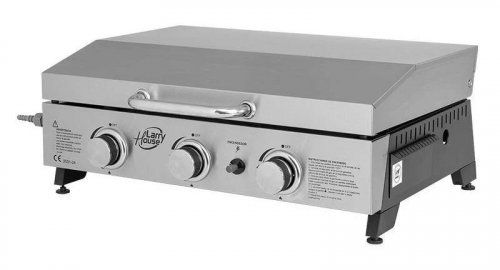 Larryhouse Plancha de Asar con Tapa 3 Fuegos