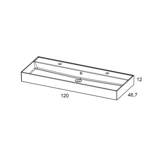 Lavabo encastrado Lila 121x12x46.5 cm