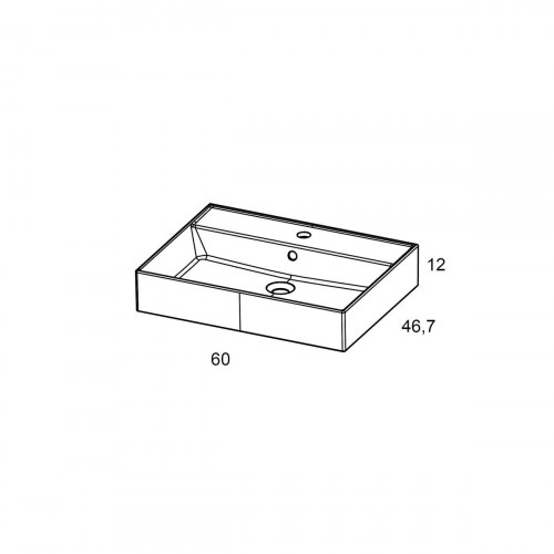 Lavabo encastrado Lila 61x12x46.5 cm